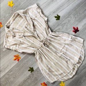 JAPNA linen/cotton cream white sleeveless dress